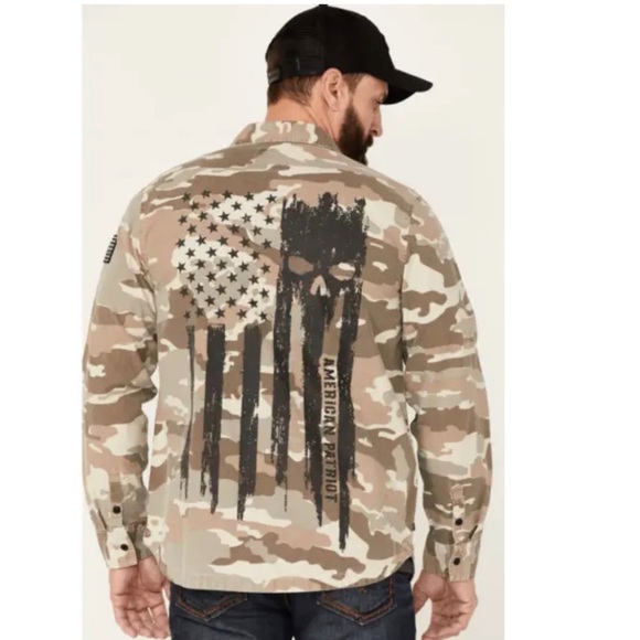 Howitzer Style Men's Button Down Flannel Armory CAMO Print Military Grunt - Picture 4 of 11